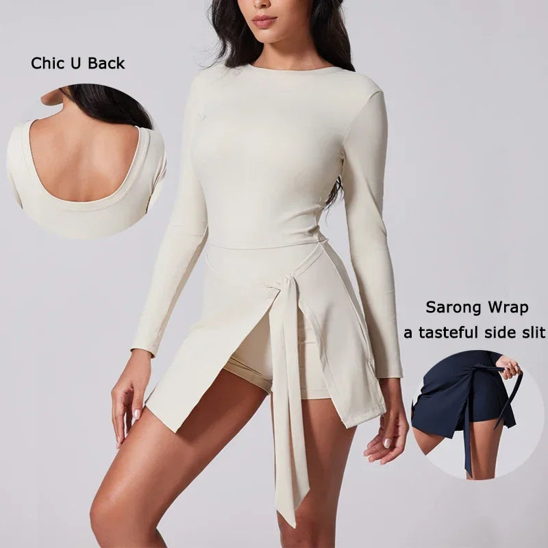 Tennis Long Sleeve Sarong Wrap