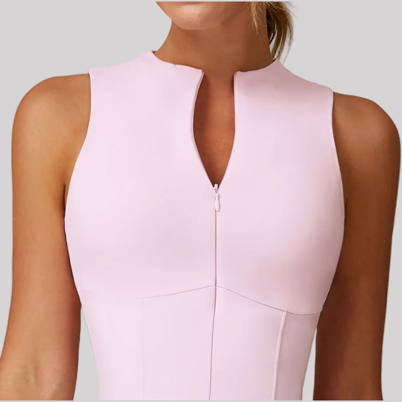 Tennis Skirt Sports Fitness Stand-up Collar Anti-light Golf Badminton Casual Fitness Workout Clothing Gym Yoga Suit for Women