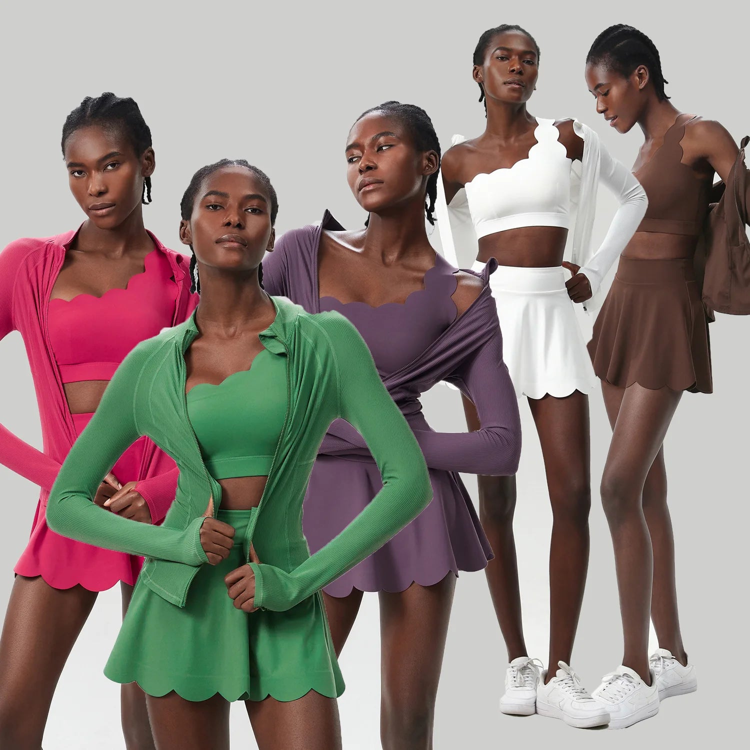 3Pcs Fitness Yoga Set Women Solid Color Gym Running Suit Breathable Quick Dry Sportswear Female Tennis Skirt Workout Clothes